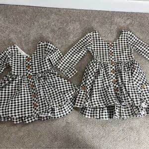 Sweet Honey Black and White Gingham Twirl Dresses Lot 18 months/2T